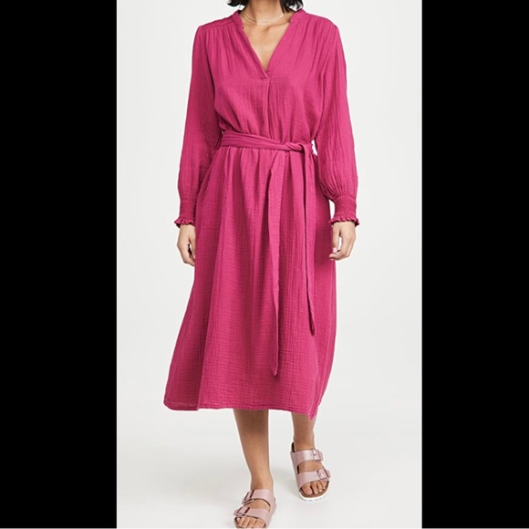 XiRENA Dresses & Skirts - xirena janey pink midi long sleeve dress belted size XS C3
